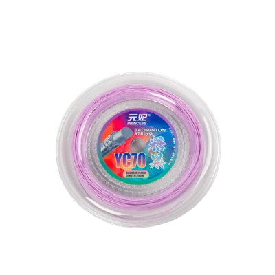 Candy serijos levandų violetinės spalvos nailono patvari badmintono raketės styga 200 m ilgio su 0,78 mm skersmens atšokančio stovo tipu